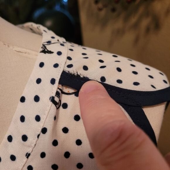 Modcloth XL Dress bird birds blue beach flamingo flamingos polka dot - Picture 7 of 11